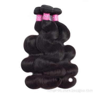 Wholesale Raw Virgin Brazilian Human Hair Vendor Unprocessed Body Wave Bundle Natural Black Color